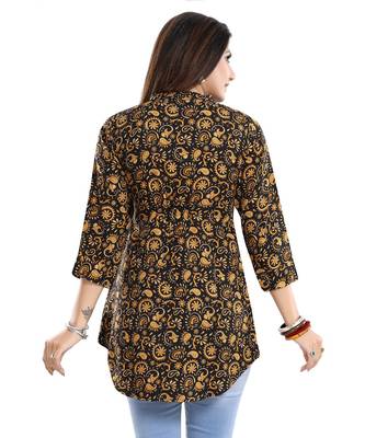 BLACK BEAUTY POLY CREPE SHORT kurti 2