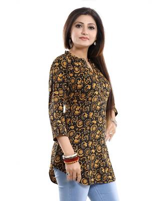 BLACK BEAUTY POLY CREPE SHORT kurti 3