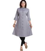 Gray Color Midi Style Long Kurti