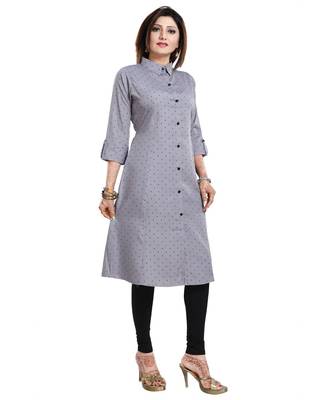 Gray Color Midi Style Long Kurti 3