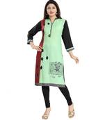 Black Rayon Cotton Long Kurti for Everyday Wear