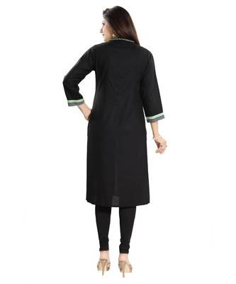 Black Rayon Cotton Long Kurti for Everyday Wear 2
