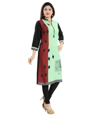 Black Rayon Cotton Long Kurti for Everyday Wear 3