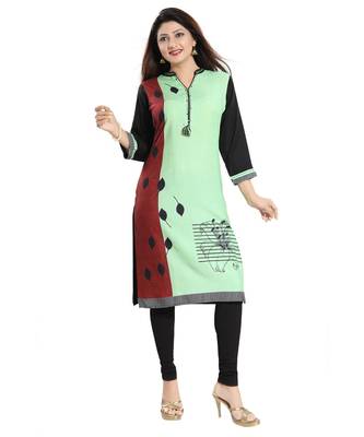 Black Rayon Cotton Long Kurti for Everyday Wear 4
