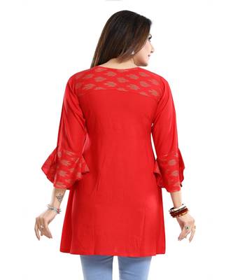 DESIGNER SHORT RED kurti 2
