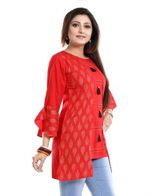DESIGNER SHORT RED kurti 3