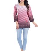 Multicolor printed crepe short-kurtis