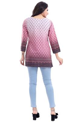 Multicolor printed crepe short-kurtis 2