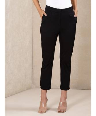Solid Straight Pants 1