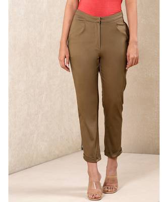 Solid Straight Pants 1