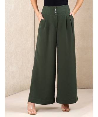 Green Wide-Legged Pants 1