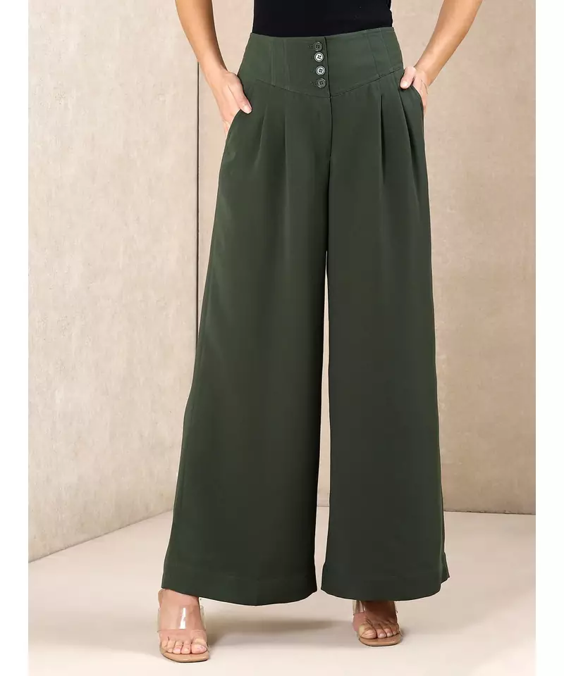 Green Wide-Legged Pants