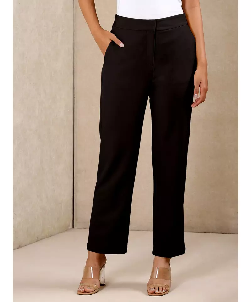 Black Straight Fit Pants