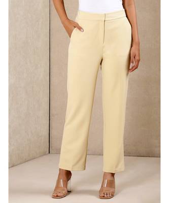 Beige Straight Fit Pants 1