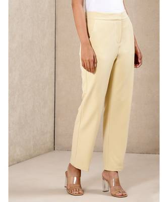 Beige Straight Fit Pants 3