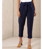 Solid Pants With Waist Tie Up