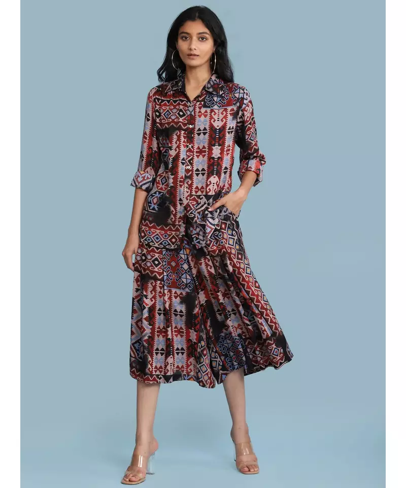 Black Printed Flared Palazzo Pant