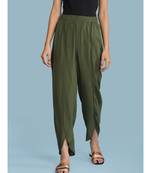 Green Solid Tulip Pant