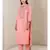 Band Collar Neck 3/4 Sleeves Embroidered Kurta With Pants And Dupatta