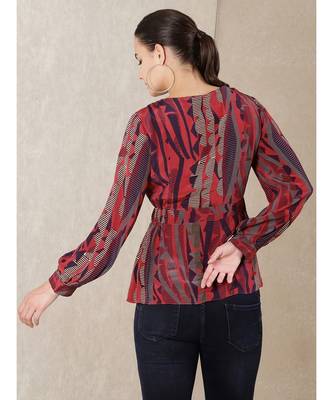 Round Neck Full Sleeves Printed Kurti 5