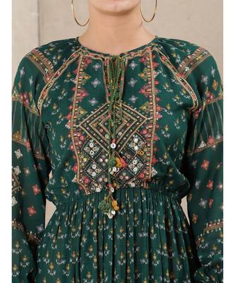 Round Neck Full Sleeves Printed Kurta Dress 5