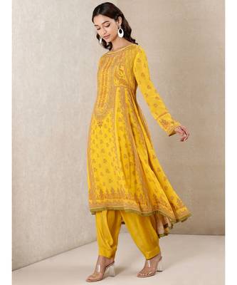 Boat Neck Full Sleeves Kurta With Dhoti Pant 2