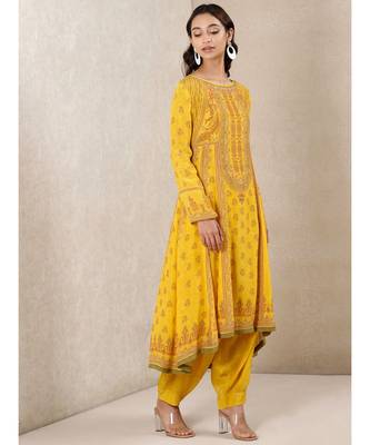 Boat Neck Full Sleeves Kurta With Dhoti Pant 4