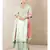 Mint Embroidered Chanderi Kurta With Sharara And Dupatta