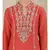 Coral Embroidered Chanderi Kurta With Sharara And Dupatta