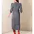 Teal Printed Velvet Kurta With Pant