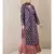 Dark Purple Printed Velvet Kurta With Sharara And Dupatta