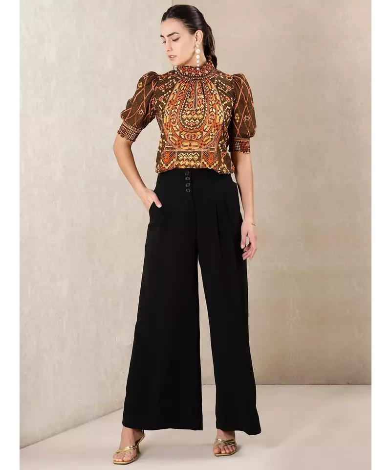 Chocolate Brown Printed Kurti