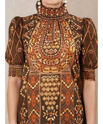 Chocolate Brown Printed Kurti 5