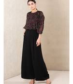 Black Printed Kurti With Camisole