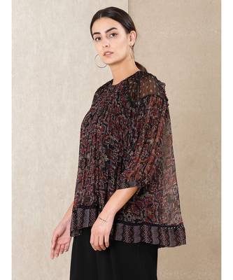 Black Printed Kurti With Camisole 2