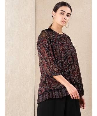 Black Printed Kurti With Camisole 4