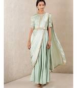 Mint Embroidered Chanderi Kurta set by RITU KUMAR