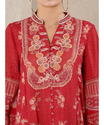 Red Printed Kurti 5