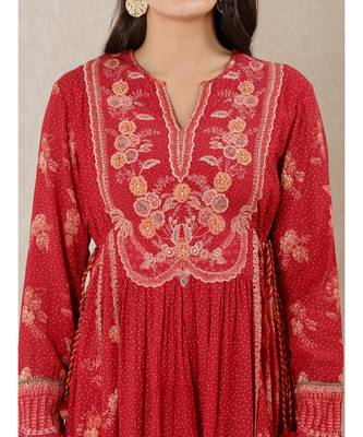 Red Printed Kurta 5