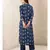 Blue Printed Kurta With Palazzo And Dupatta