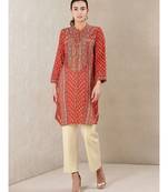 Rust Printed Kurti