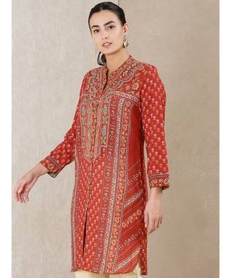 Rust Printed Kurti 2