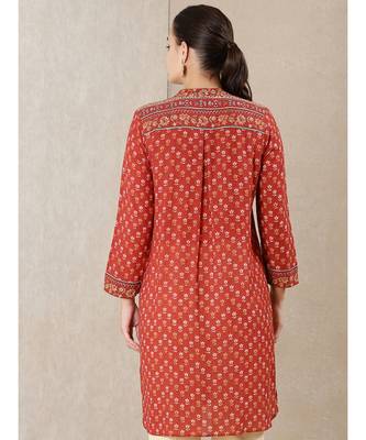 Rust Printed Kurti 3