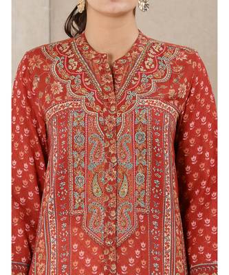 Rust Printed Kurti 5