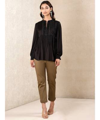 Black Satin Kurti 1