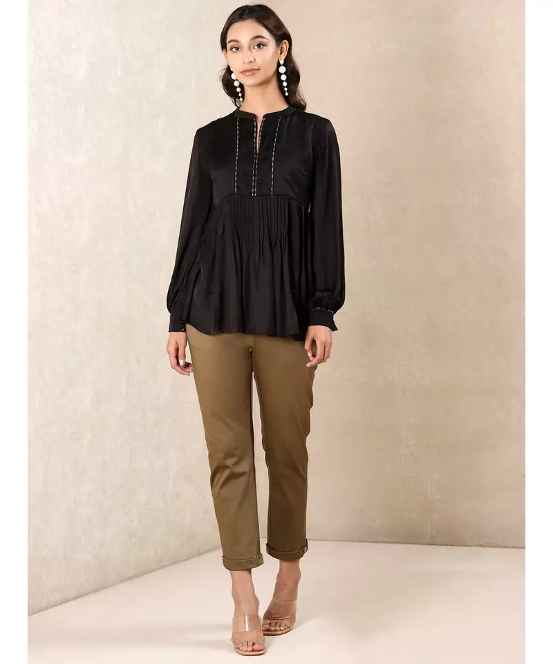 Black Satin Kurti