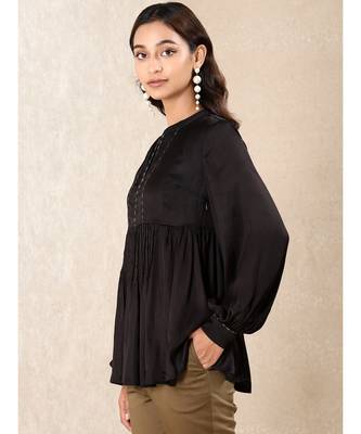 Black Satin Kurti 2