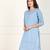 Blue embroidered cotton chikankari-kurtis
