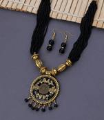 Black Pearl Multi Layer Necklace Elegant Look jewellery For Women And Girls
