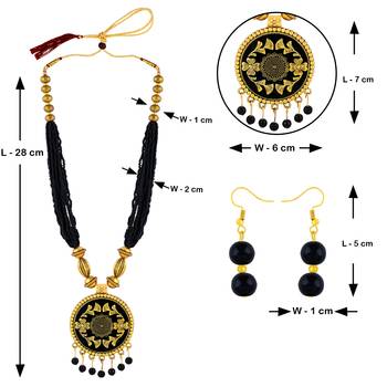 Black Pearl Multi Layer Necklace Elegant Look jewellery For Women And Girls 5